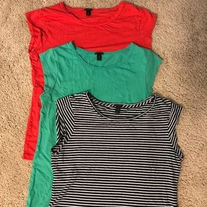 3 Small JCrew Ballet Sleeve shirts